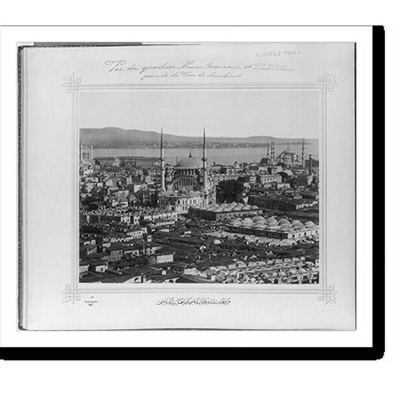 Historic Print, [View in the direction of Nuruosmaniye and Kadiköy from the firetower].Lieutenant Colonel of the General Staff, Ali Riza Bey. - 2, 18" x 24"