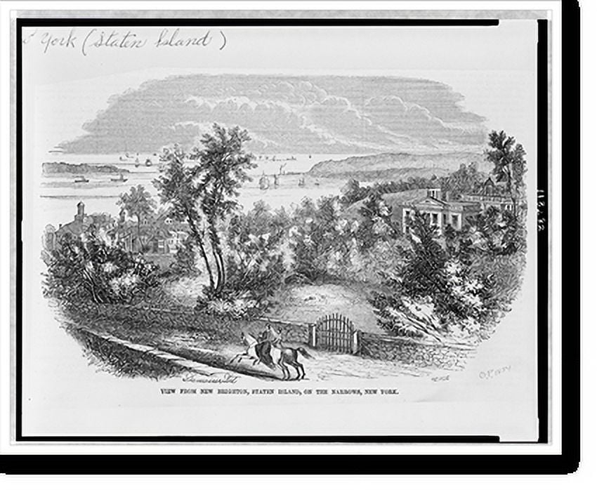 Historic Print, View from New Brighton, Staten Island, on the Narrows