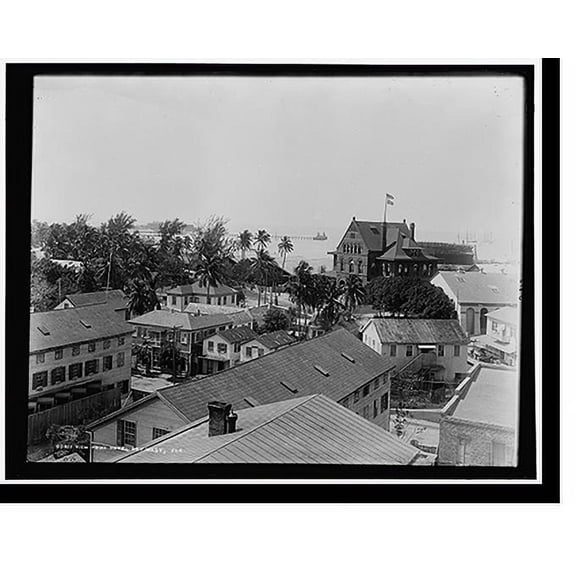 Historic Print, View from hotel, Key West, Fla., 16" x 20"
