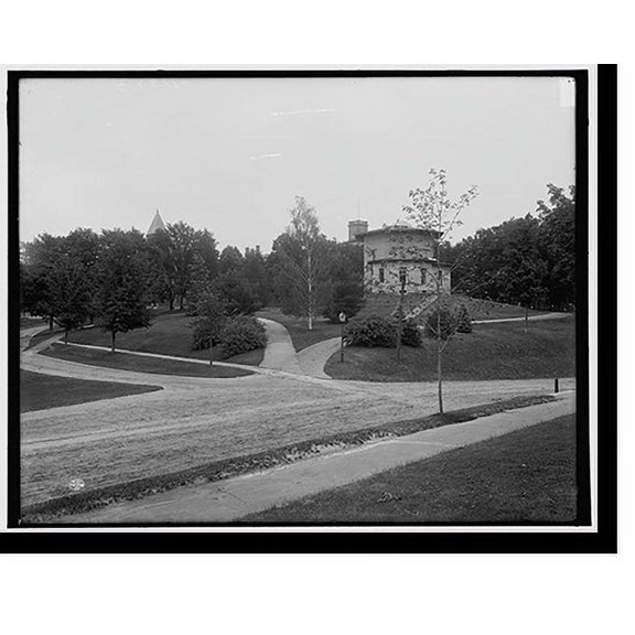 Historic Print, [View from library, Amherst College, Amherst, Mass.], 18" x 24"