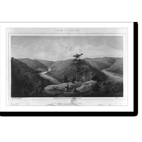 Historic Print, View from the Hawk's Nest, Fayette County, W. Va., 16" x 20"