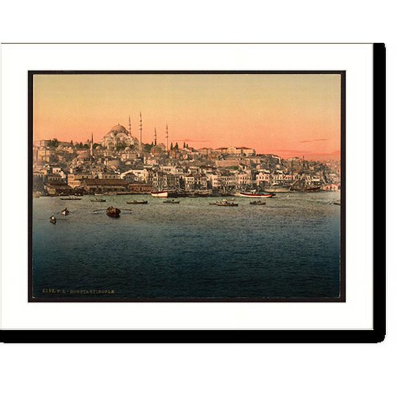 Historic Print, View from the bridge Constantinople Turkey, 18" x 24"