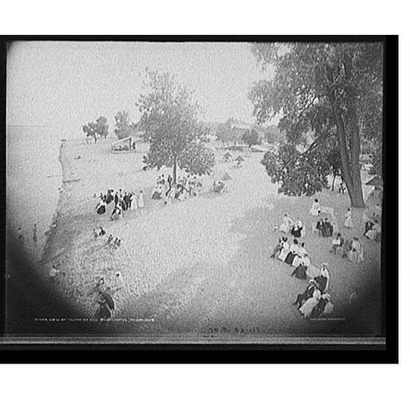 Historic Print, View of Toledo beach from chutes, Toledo, Ohio, 16" x 20"