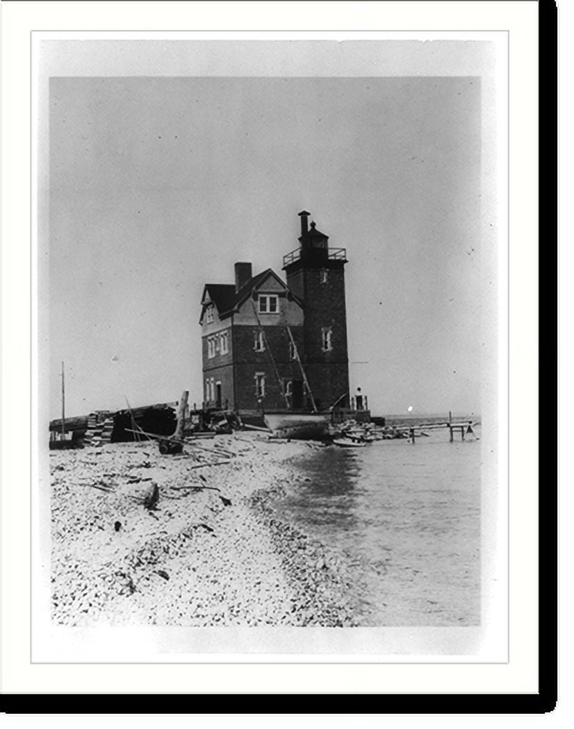 Historic Print, [View of lighthouse from beach, Duluth, Minn., 1903