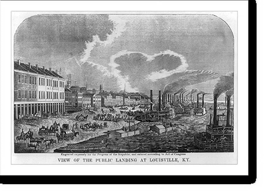 Historic Print, View of the Public Landing at Louisville, Ky., 16" x 20