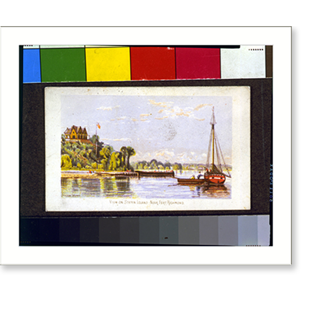 Historic Print, View on Staten Island near Fort Richmond 2, 16" x