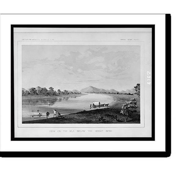 Historic Print, View on the Gila below the Great Bend - 2, 18" x 24"