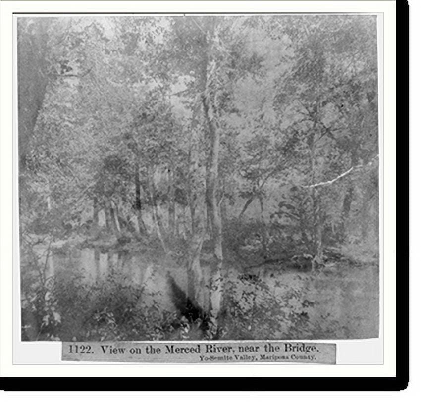 Historic Print, View on the Merced River, near the Bridge Yosemite