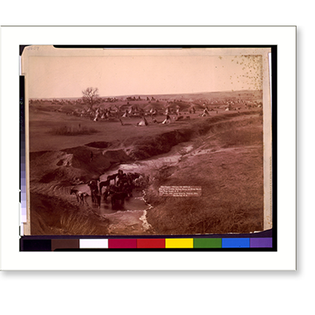 Historic Print, Villa of Brule the great hostile Indian camp on River