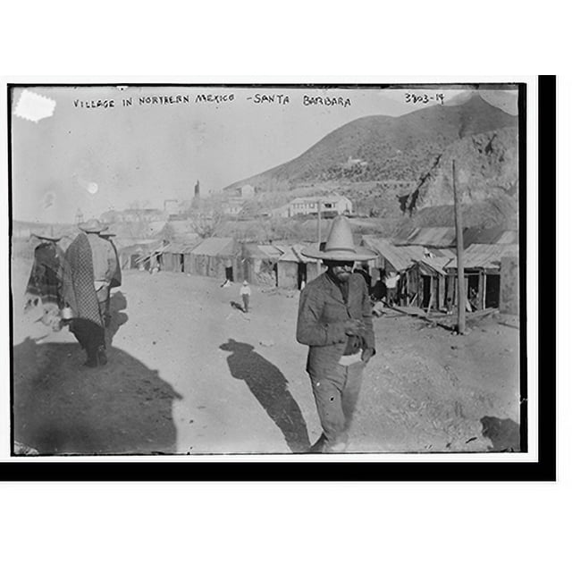 Historic Print, Villiage in Northern Mex. . Santa Barbara 2, 16" x 20