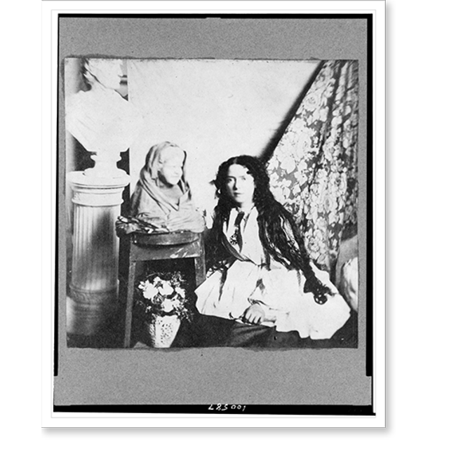 Historic Print, [Vinnie Ream Hoxie, fulllength portrait, kneeling by