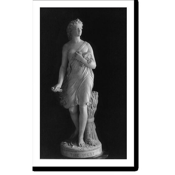 Historic Print, Vinnie Ream Hoxie, photos of her sculpture: The West"", 18" x 24"
