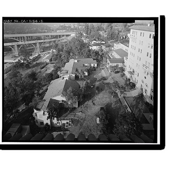 Historic Print, Vista del Arroyo Hotel, 125 South Grand Avenue, Pasadena, Los Angeles County, CA, 16" x 20"