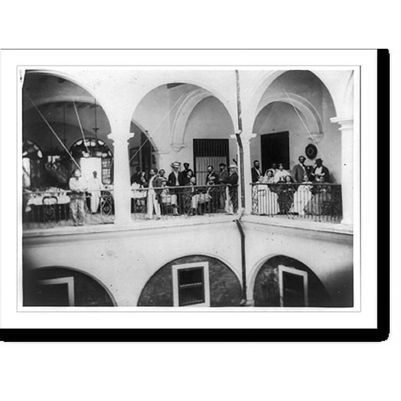Historic Print, Vista interior del Hotel Almy, Habana Interior view of the Almy Hotel.C.D. Fredricks y Daries, Calle de la Habana, no. 108., 16" x 20"