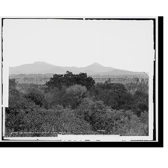 Historic Print, Volcanos from Chapultepec, Mexico, 18" x 24"