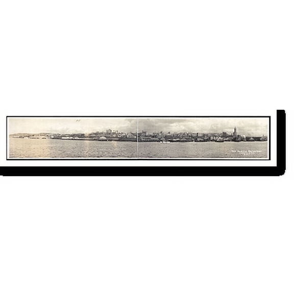 Historic Print, WA 1917 Seattle Waterfront PHOTO, Width 7" x Length 36"