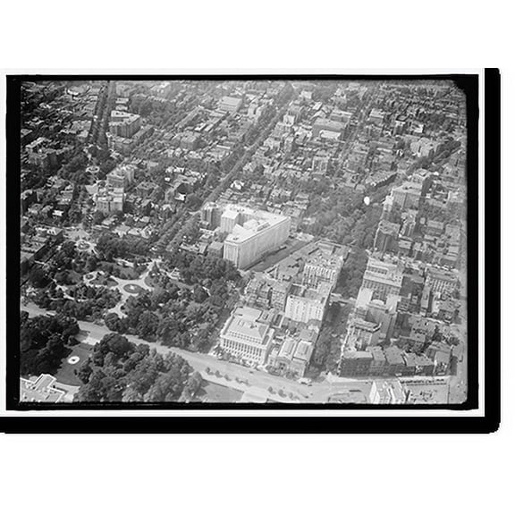 Historic Print, WASHINGTON, D.C., DOWNTOWN. VIEW FROM AIR, 16" x 20"
