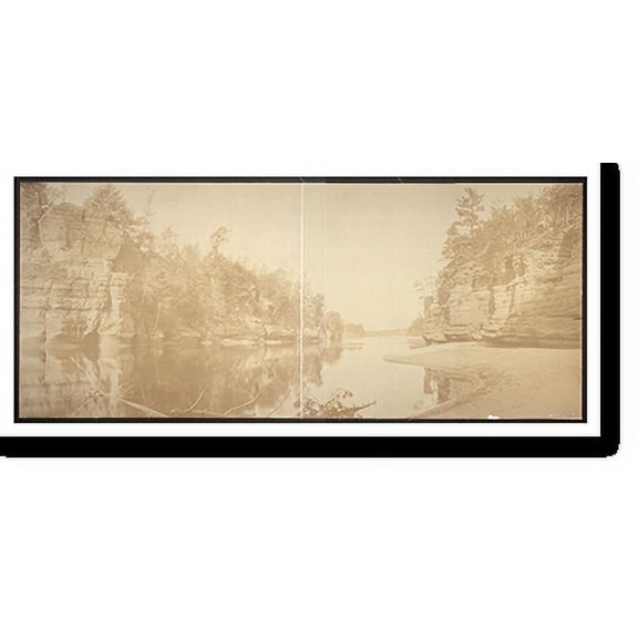 Historic Print, WI 1894 Jaws of the Wisconsin Dells PHOTO, Width 7" x Length 36"