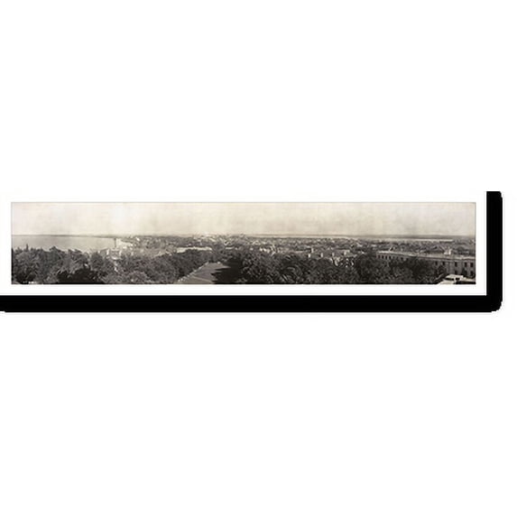 Historic Print, WI 1911d Panoramic view of Madison PHOTO, Width 7" x Length 36"