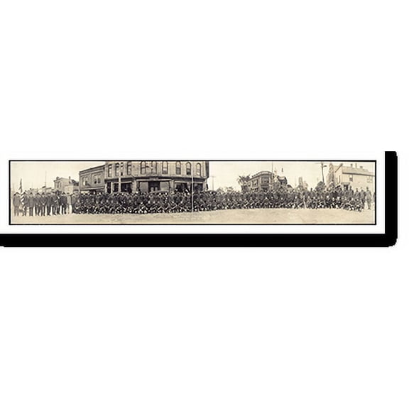 Historic Print, WI 1919 Homecoming Calumet boys Chilton PHOTO, Width 7" x Length 36"