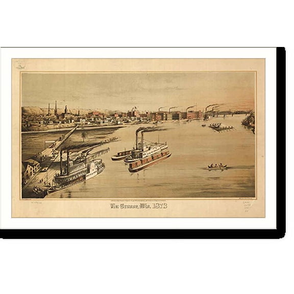 Historic Print, WI La Crosse 1873 MAP, 16" x 20"