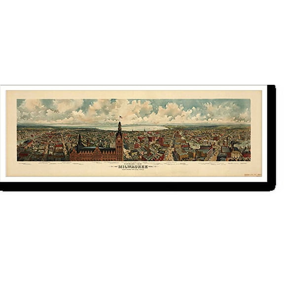 Historic Print, WI Milwaukee 1898 MAP, 16" x 20"