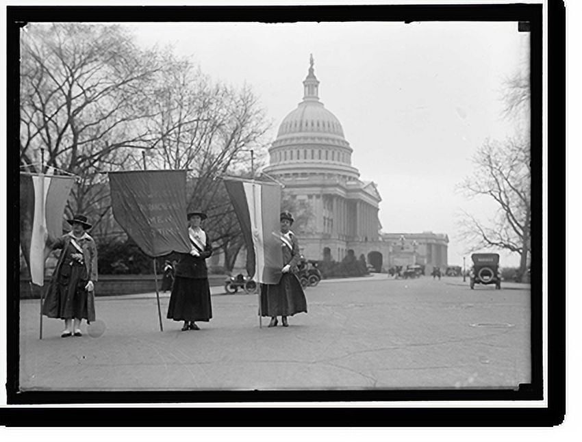 Historic Print, WOMAN SUFFRAGE. PICKETING AT CAPITOL LOIS POTTER OF ST