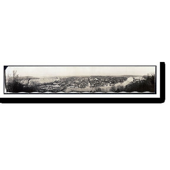 Historic Print, WV 1913a Flood view of Parkersburg PHOTO, Width 7" x Length 36"