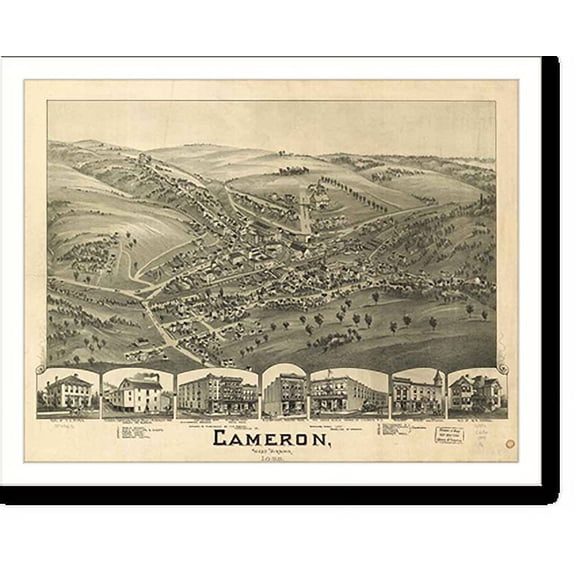 Historic Print, WV Cameron 1899 MAP, 16" x 20"