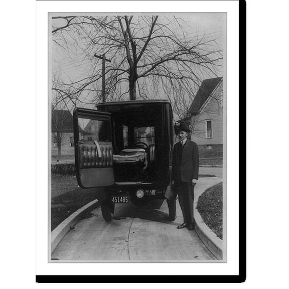 Historic Print, Wabash Hospital ambulance, Decatur, Illinois, 18" x 24"