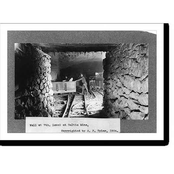 Historic Print, Wall at 7th level at Baltic Mine, 16" x 20"