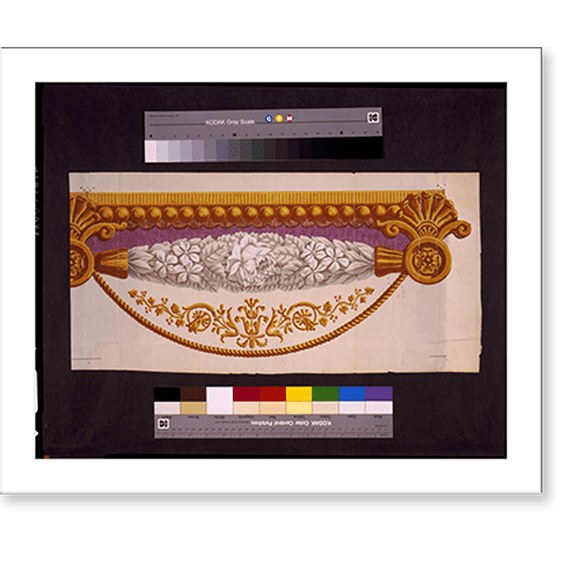 Historic Print, [Wallpaper design number forty four, by Messrs. Virchaux & Co. Top border for number forty three., 16" x 20"