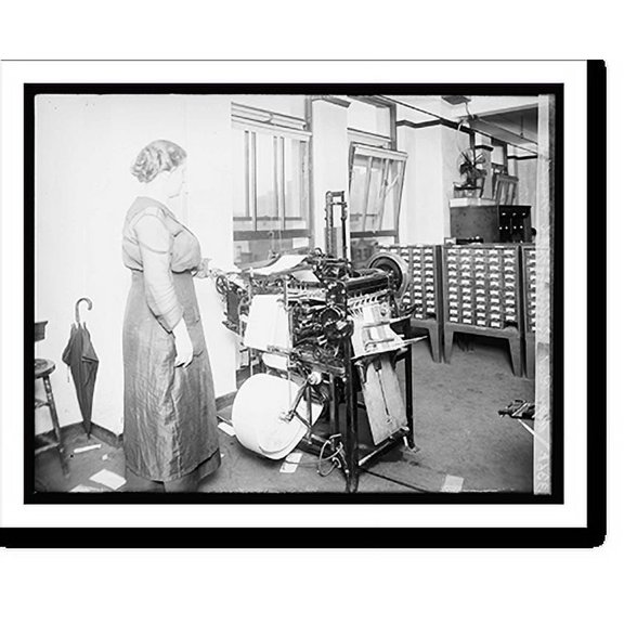 Historic Print, War Risk addressograph machine, 16" x 20"