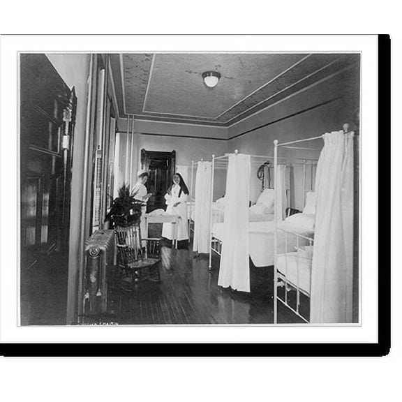 Historic Print, Ward C. St. Josephs Hospital, Willimantic, Conn., 18" x 24"