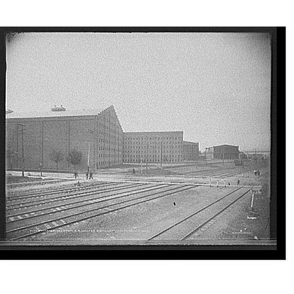Historic Print, Warehouses from R.R., Walker distillery, Walkerville, Ont., 16" x 20"