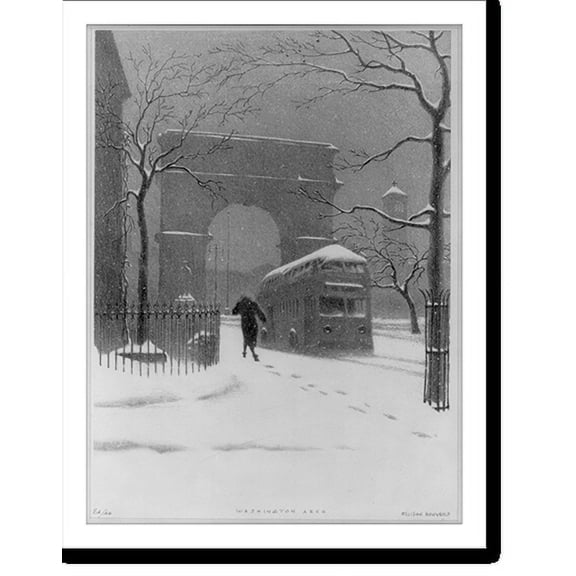 Historic Print, Washington Arch [in winter], 18" x 24"