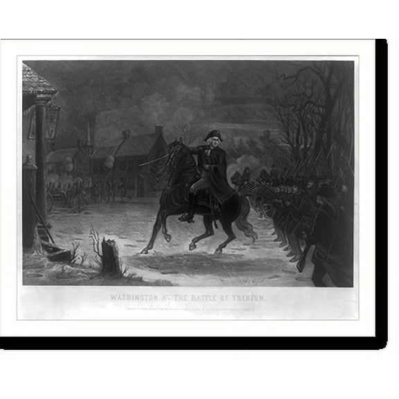 Historic Print, Washington at the Battle of Trenton.Engraved by Illman Brothers from the original in the possession of Charles J. Peterson., 18" x 24"