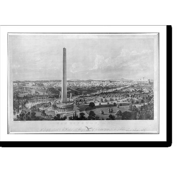 Historic Print, Washington, D.C. with projected improvements, 16" x 20"