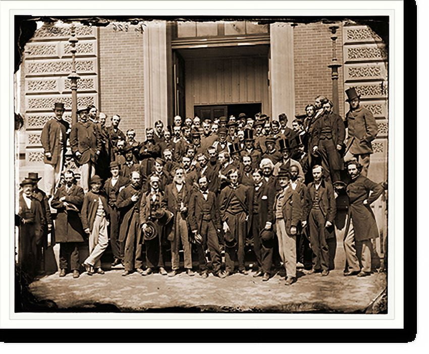 Historic Print, Washington District of Columbia. Group on steps of