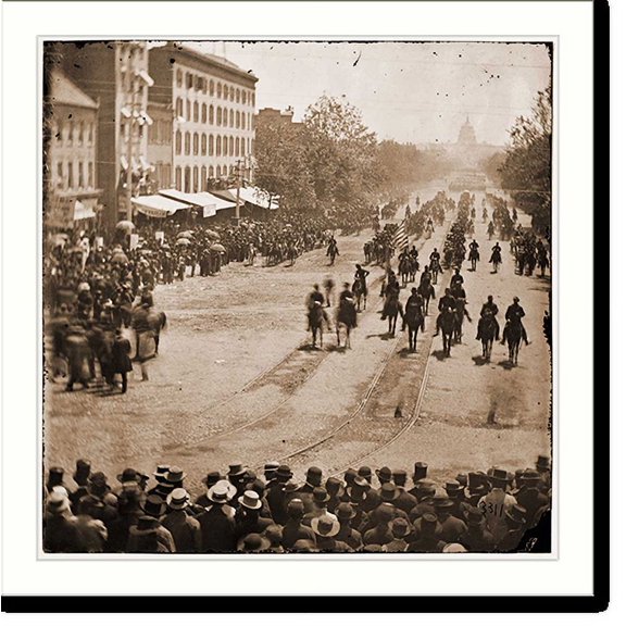 Historic Print, Washington District of Columbia. The Grand Review of the Army. Artillery unit passi, 16" x 20"