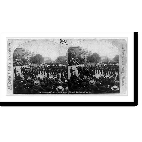 Historic Print, Washington, Sept. 20th, 1892. Grand Review G.A.R., 16" x 20"