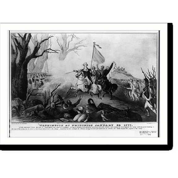 Historic Print, Washington at Princeton, January 3rd, 1777.Lith. & Pub. by N. Currier., 16" x 20"