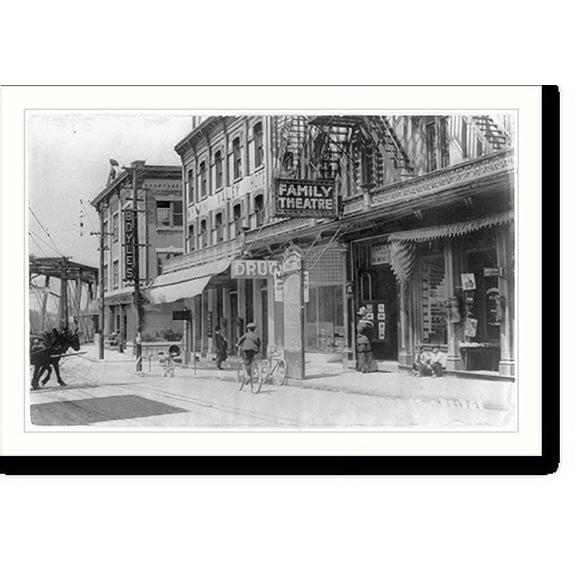 Historic Print, Water Street and bridge, 16" x 20"