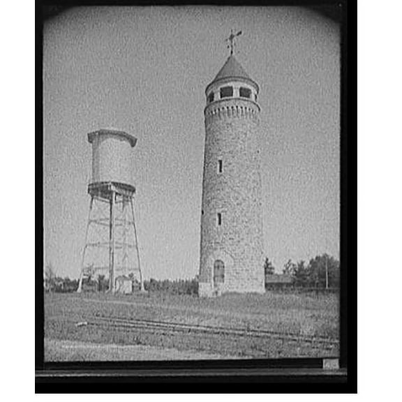 Historic Print, Water tower, Fort Ethan Allen, Burlington, Vt., 16" x 20"