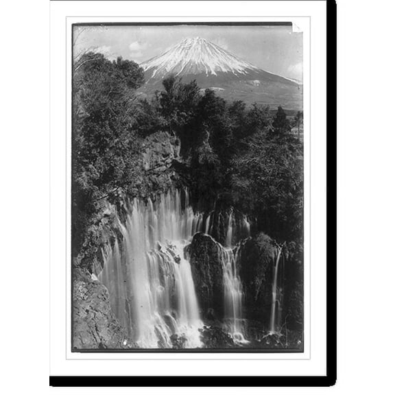 Historic Print, [Waterfalls in foregrd.; Mt. Fujiyama in backgrd.], 18" x 24"