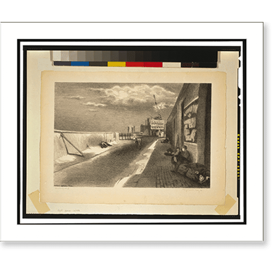 Historic Print, Waterfront.Raphael Soyer, 1934., 16" x 20"