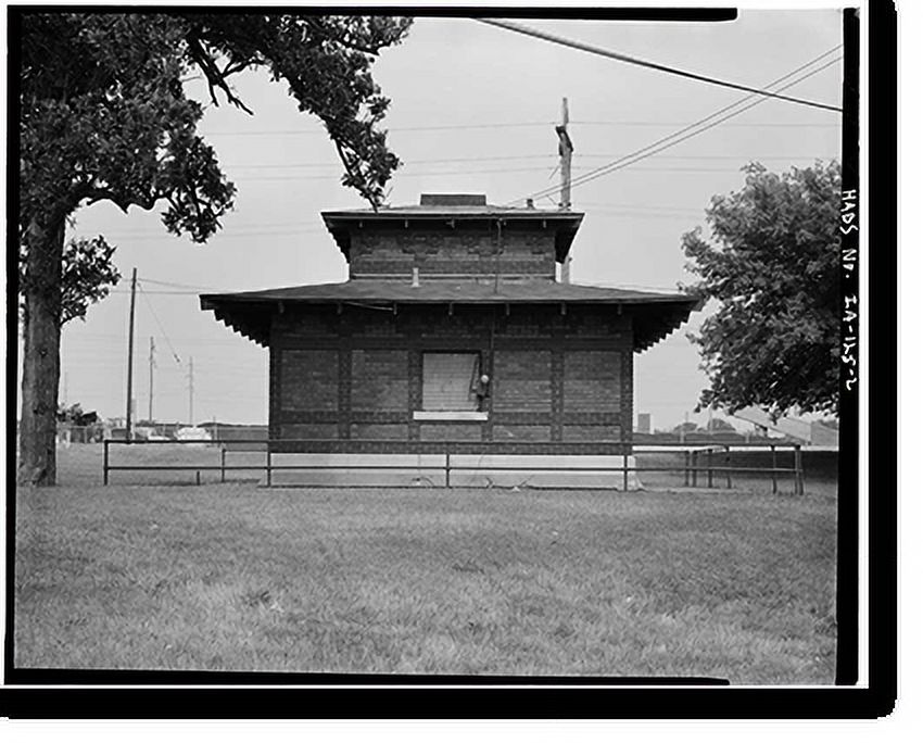 Historic Print, Waterloo Water Works, Well House 4, Fairview & Lafayette Avenue, Waterloo, Black