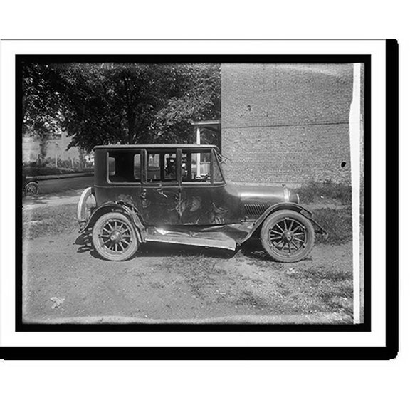 Historic Print, Wayne Smith Auto Co., wrecked Haynes car, 18" x 24"