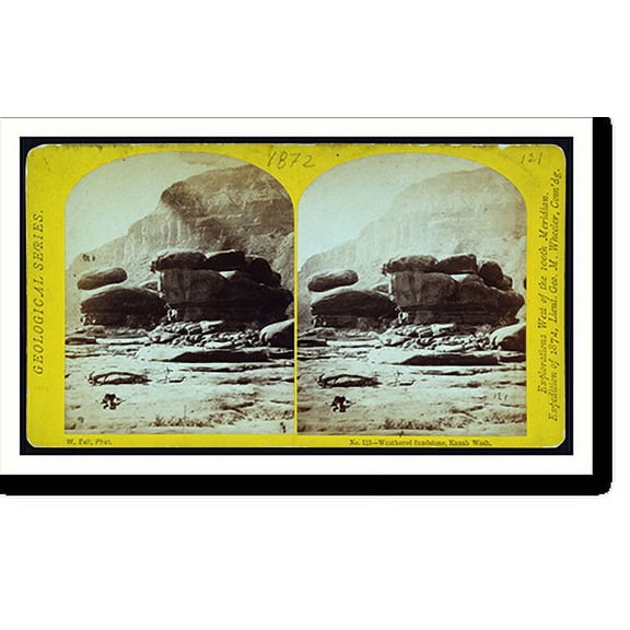 Historic Print, Weathered sandstone Kanab Wash., 16" x 20"