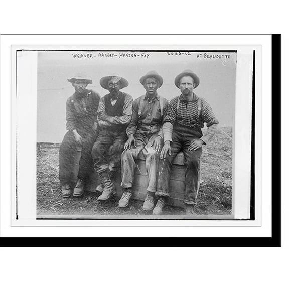 Historic Print, Weaver, Rainey, Hanson, Fay at Beaudette, 16" x 20"